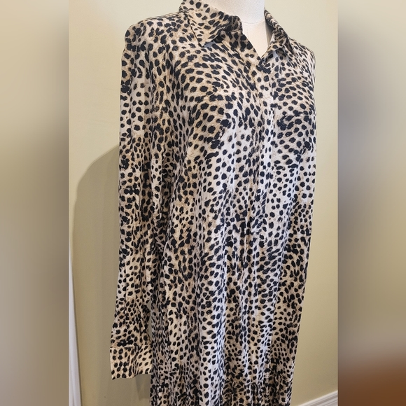 H&M leopard print collar dress size M - Picture 3 of 6